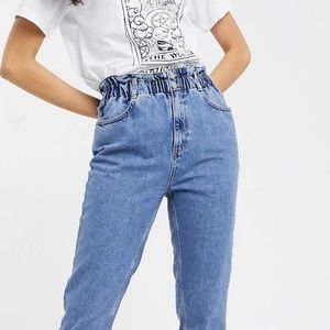 Paperbag mom jean high waisted